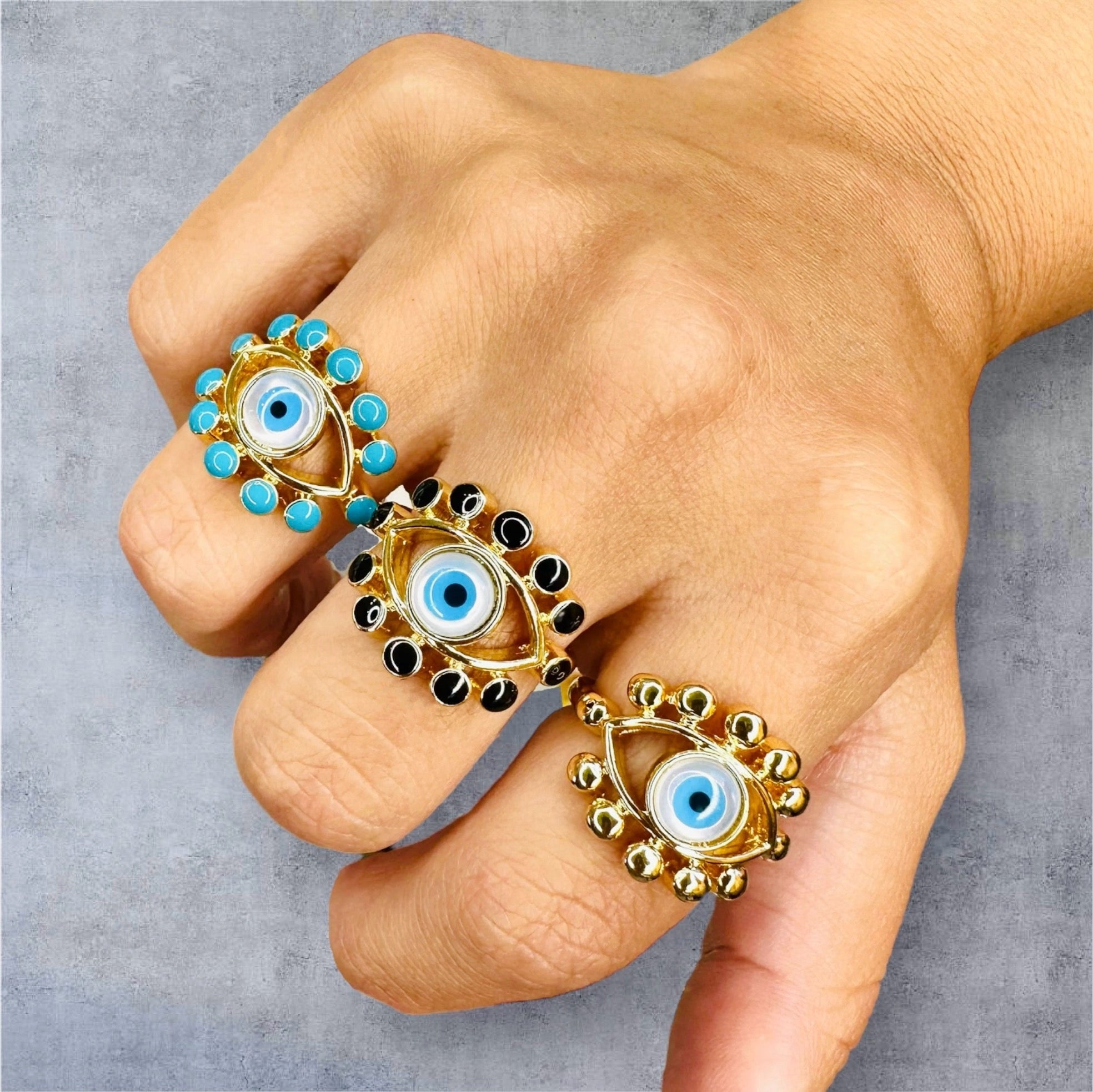 Large evil eye ring hotsell