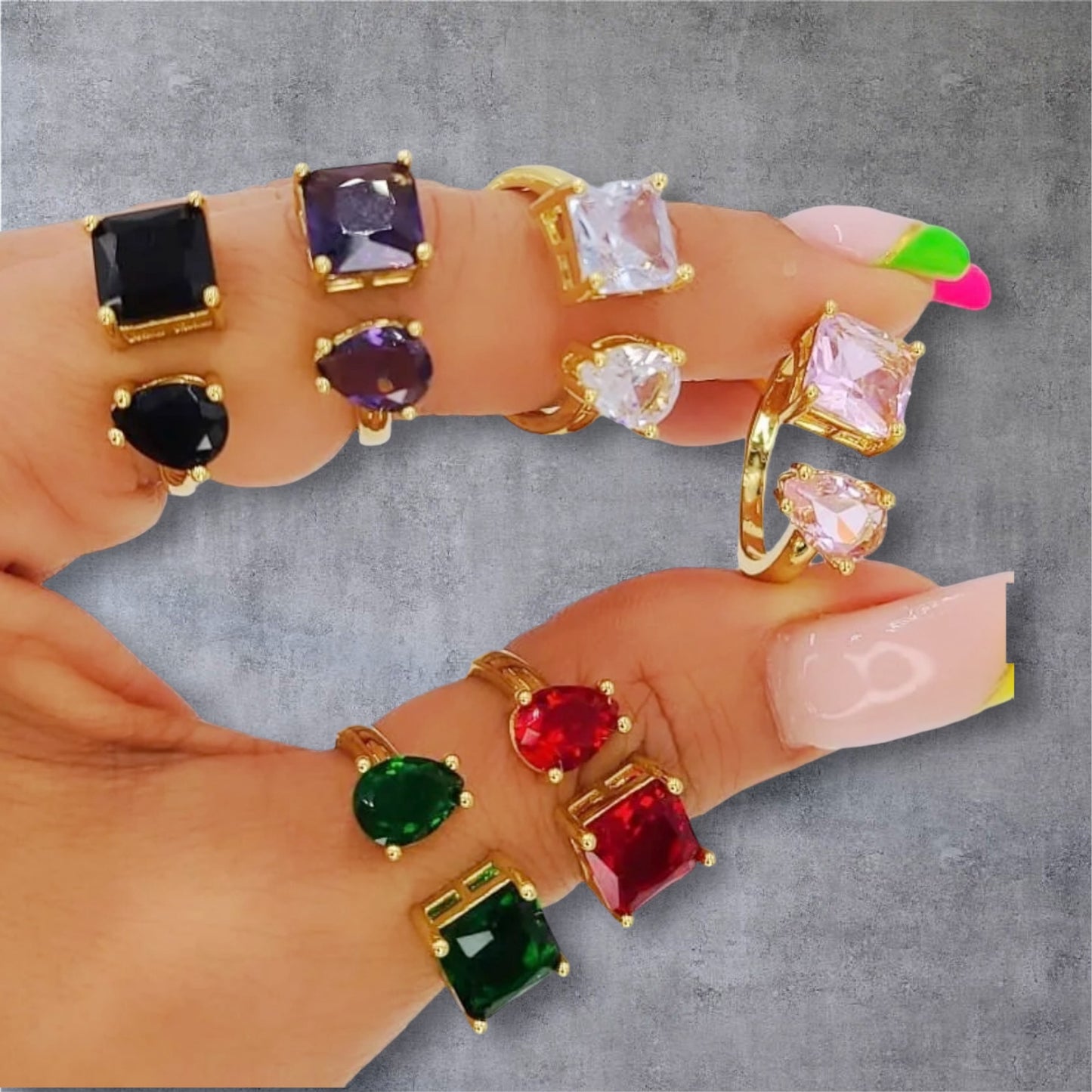 Two Crystals Ring