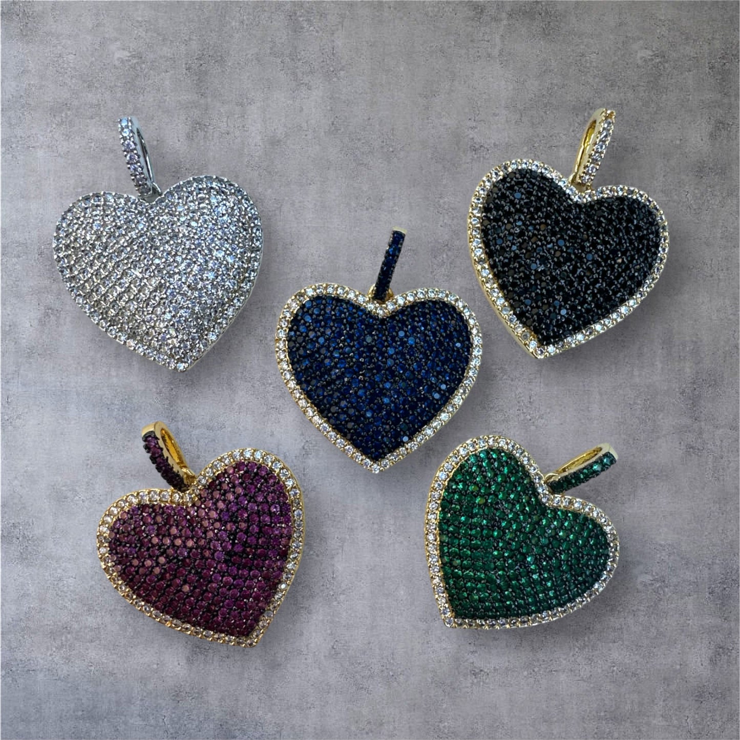 Heart Color Full Zirconium Charm